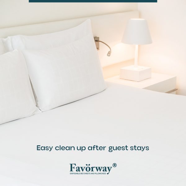 Favorway Disposable Bed Sheet 63"x96" + Disposable Pillowcase 18.5" x 30" - Image 4
